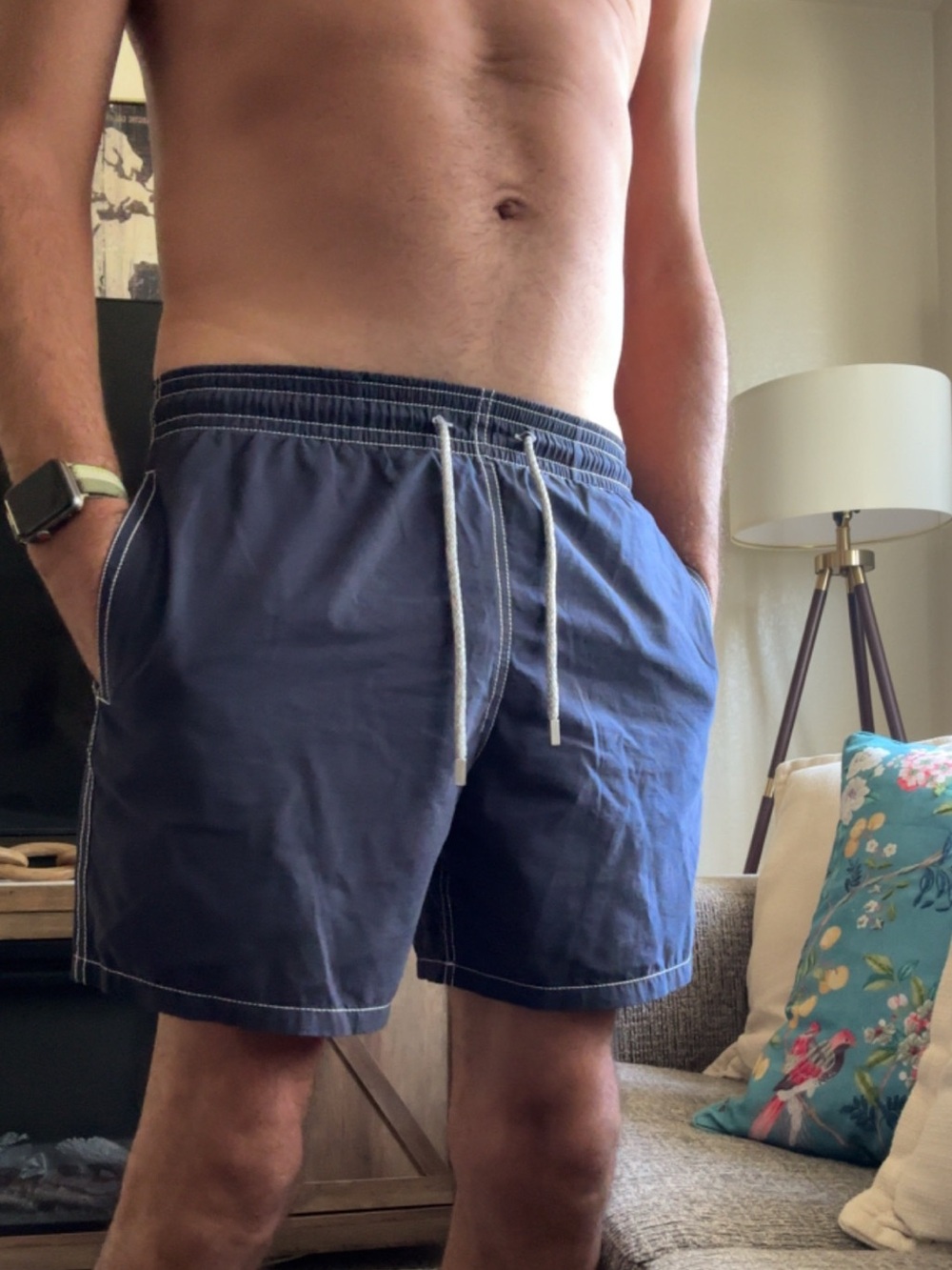Vilebrequin Navy Blue Drawstring Swim Trunks